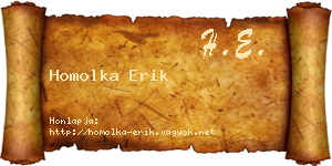 Homolka Erik névjegykártya